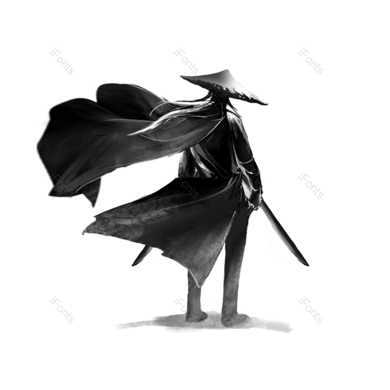 水墨图片,插画人物元素,水墨人物PNG,古风人物免抠素材